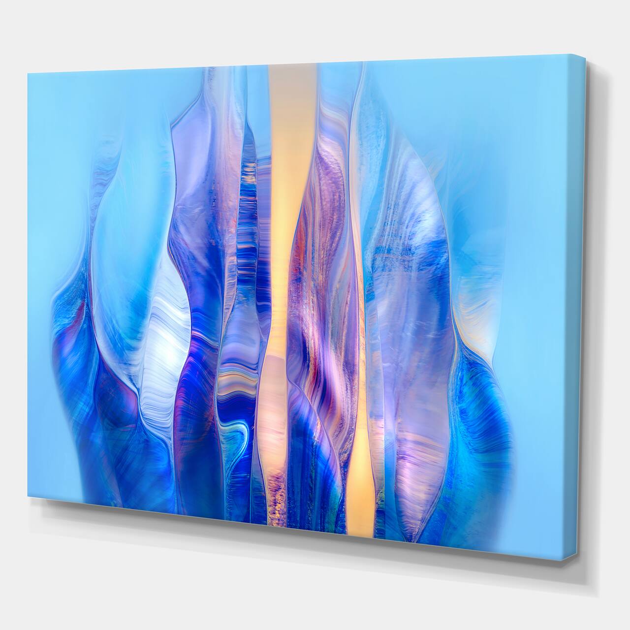 Designart - Colorful Twisted Wavy Shape In Motion I - Modern Canvas Wall Art Print